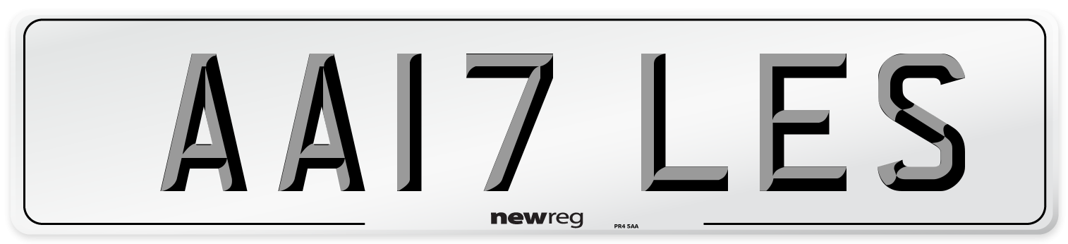 AA17 LES Number Plate from New Reg